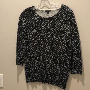 Polka dot scoop neck sweater